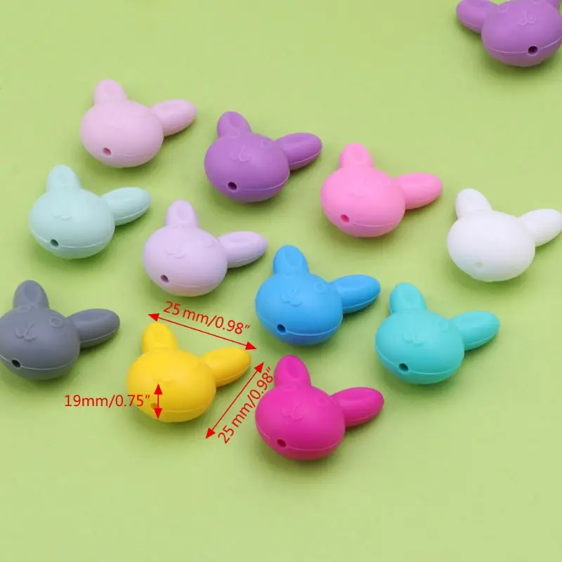 

10PCS Multi-Colors Hot Sale 25 MM Cute Animal Silicone Beads Teething Beads For DIY Necklace BPA Free DIY Necklace Pendant