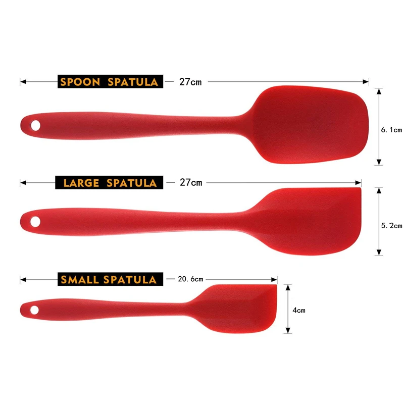 Набор силиконовых шпателей 3 шт./компл. термостойкие шпатели 450F для кондитерского