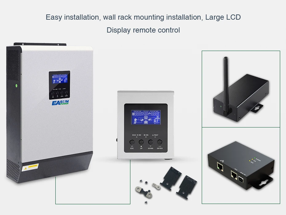 Источник питания Easun 5000W 48V солнечный инвертор 450Vdc 80A MPPT параллельный инвертор 230V Чистая синусоида гибридный инвертор 80A зарядное устройство