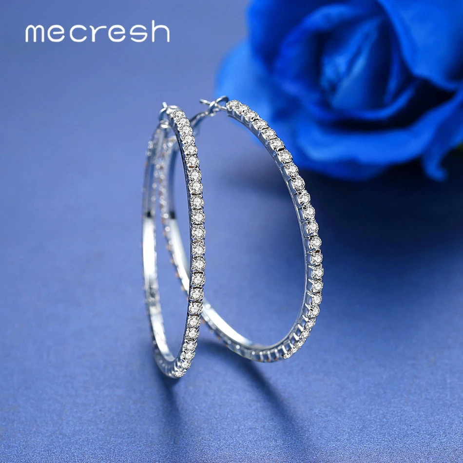 Простые большие круглые серьги кольца Mecresh для женщин и девочек летние со