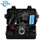 Налобный фонарь T6, мощный водонепроницаемый с 5 светодиодами и аккумулятором 18650, зарядное устройство переменногопостоянного тока для кемпинга, рыбалки, охоты