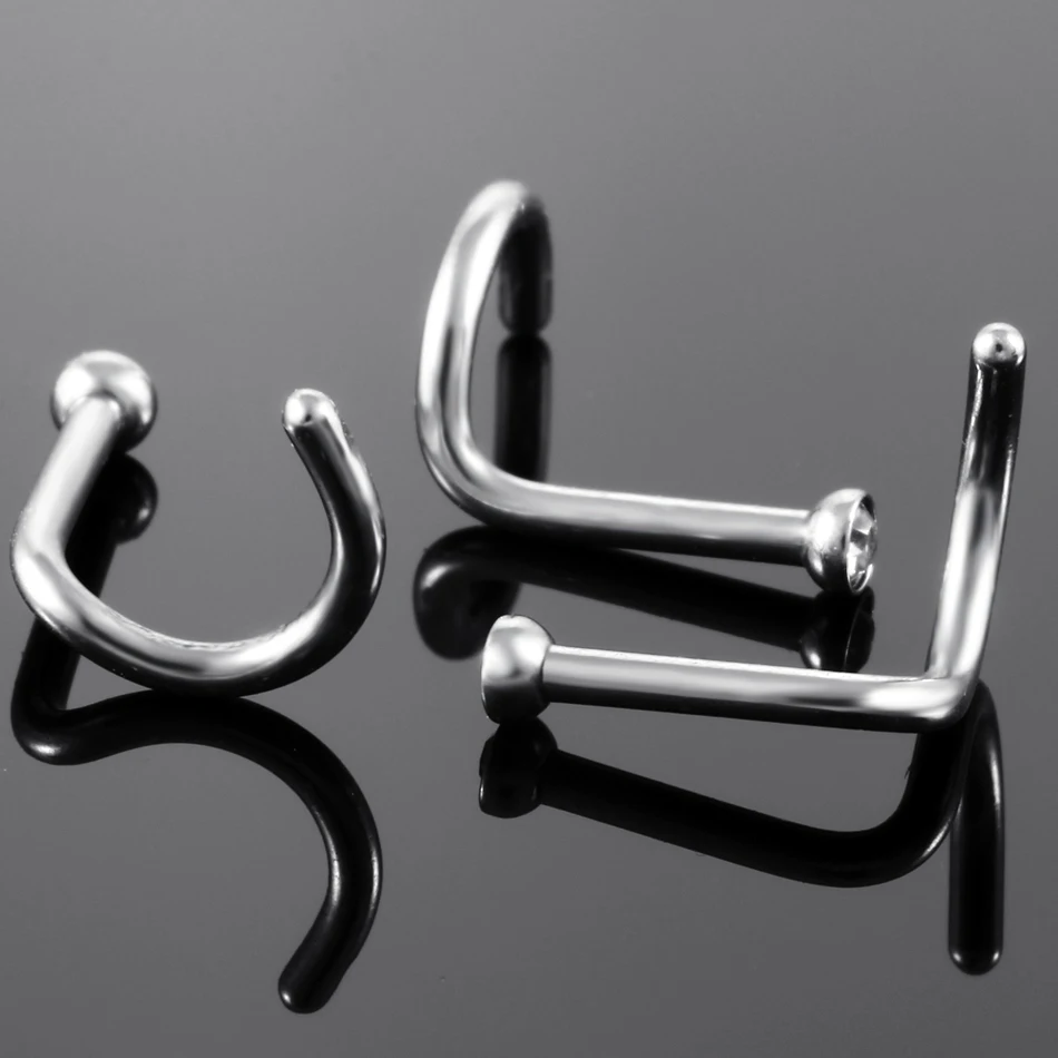 Кольцо для пирсинга носа из нержавеющей стали 18 г 100 шт./лот|body piercing jewelry|piercing jewelrygem