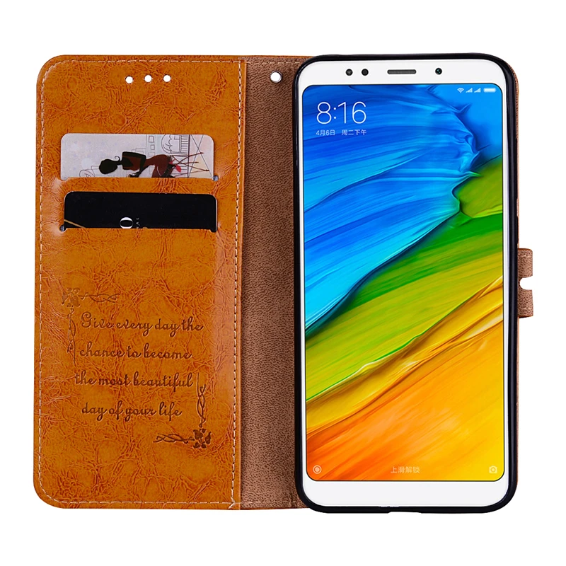 Чехол Кошелек для Xiaomi Redmi 6 5 4 чехол из искусственной кожи с магнитной застежкой Red