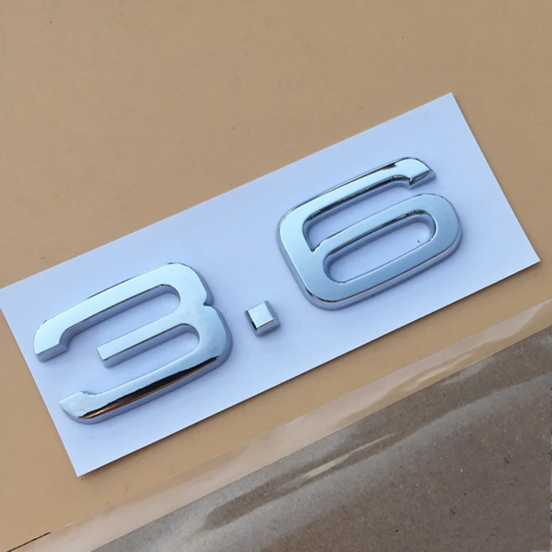 3.6 A3 A4L A5 A6L A7 A8 Q3 Q5 Q7 1,8 т 2,0 т 2,4 3,0 Т 3,2 3,6 4,2 для audi все стволом выполнении Ёмкость автомобиля эмблемы Стайлинг Стикеры - Цвет: 3.6