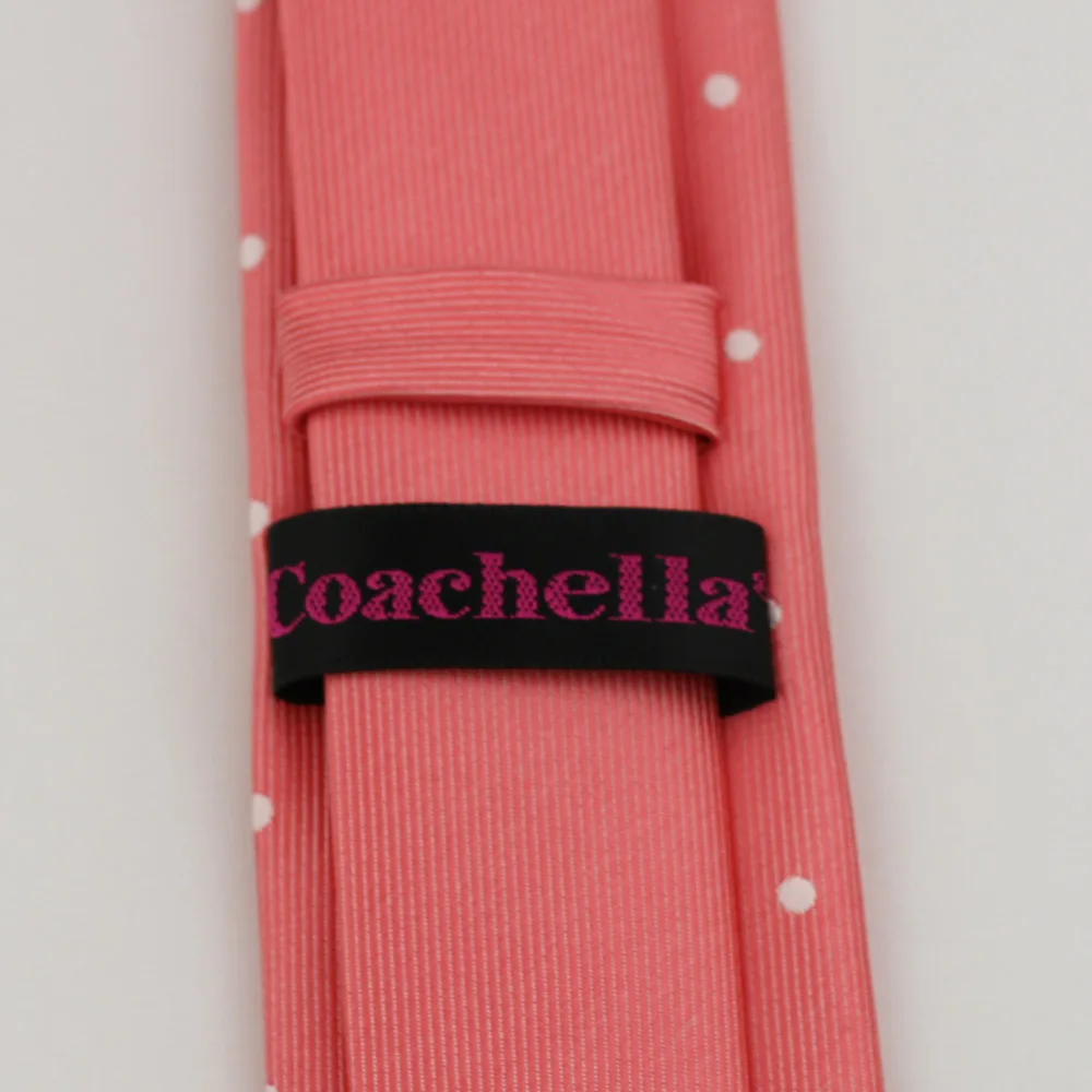 Галстуки Coachella коралловый розовый Узел контрастный с серебряным галстуком в