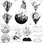 OMMGO колба стеклянная Гора сосна временные татуировки наклейки треугольник волна Пользовательские татуировки боди-арт рука черный маленький фальшивые татуировки