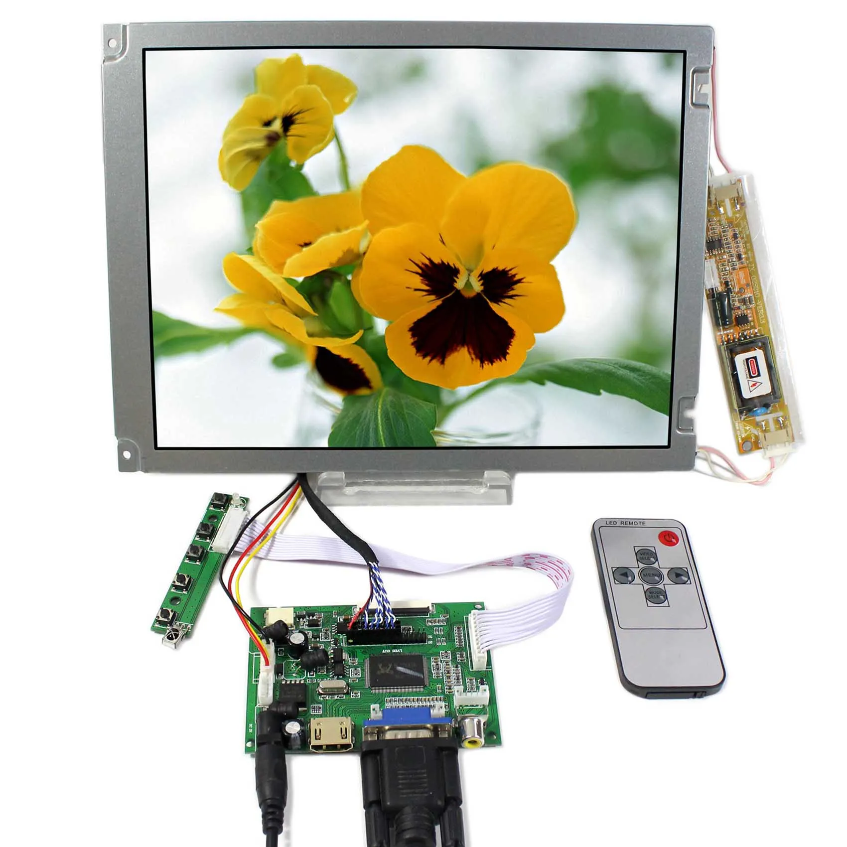 Плата ЖК контроллера HD MI VGA 2AV с панелью 10 4 дюйма AA104SG04 800x600 LVDS|vga 2av|vga a hdmivga hdmi |