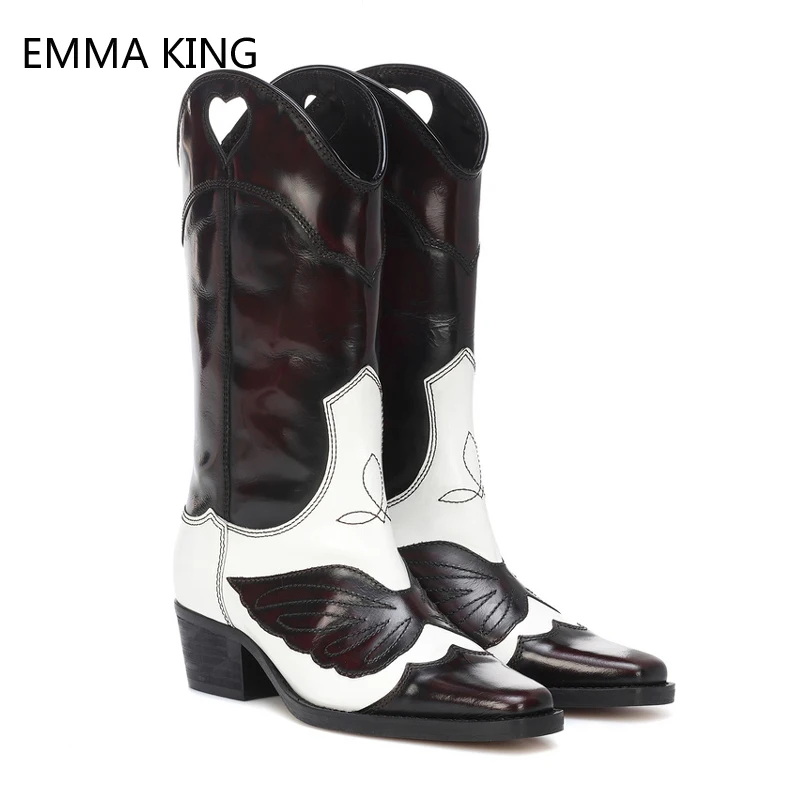 Новые ковбойские ботинки в западном стиле Челси на толстом каблуке без застежки