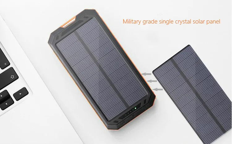 Внешний аккумулятор на солнечной энергии с двойным USB аккумулятором 20000 мАч