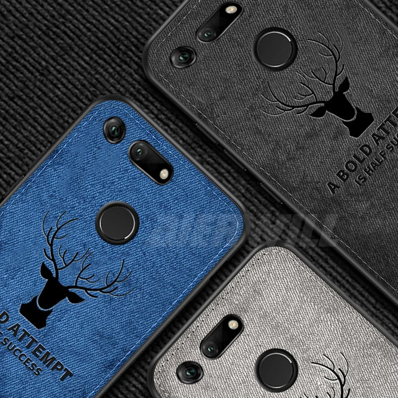 Тканевый чехол для huawei Honor вид 20 мягкий каркас ткань с эффектом потертости