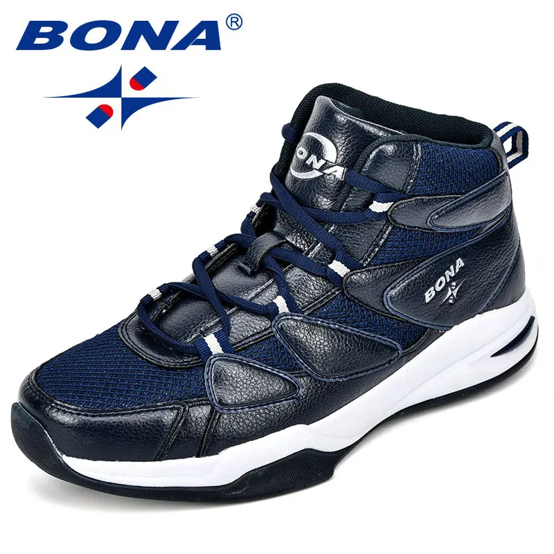 Deep blue silvergrey BONA Zapatos de baloncesto para hombres zapatos hombre Ultra verde Boost новые camuflaje Basket Hombre Zapatos zapatillas - Цвет: Deep blue silvergrey