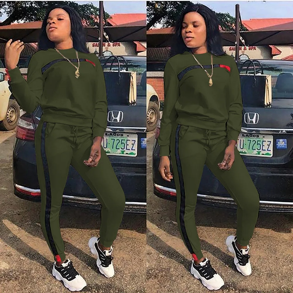 Женский костюм осенний женский простой Модный повседневный полосатый