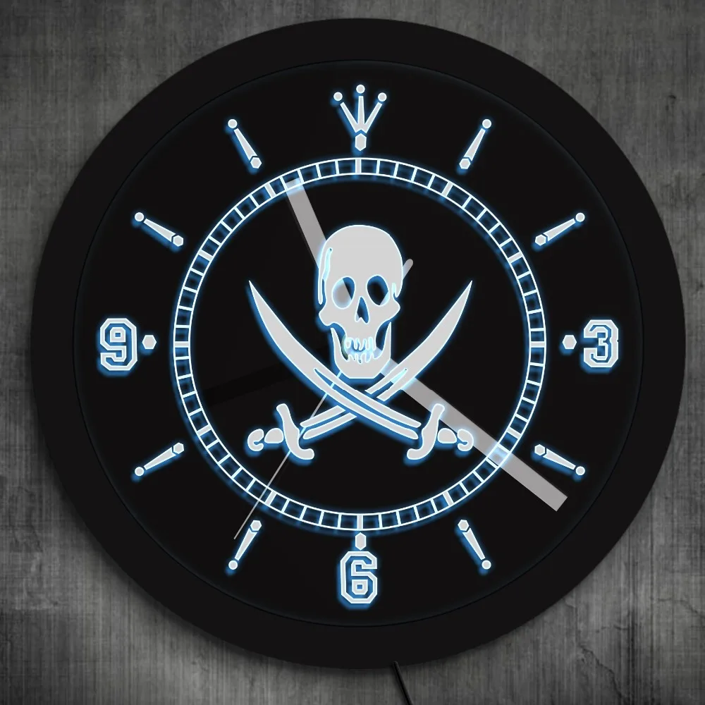1 шт. Пират Веселый Роджер череп со скрещенными мечами светодиодный неоновый