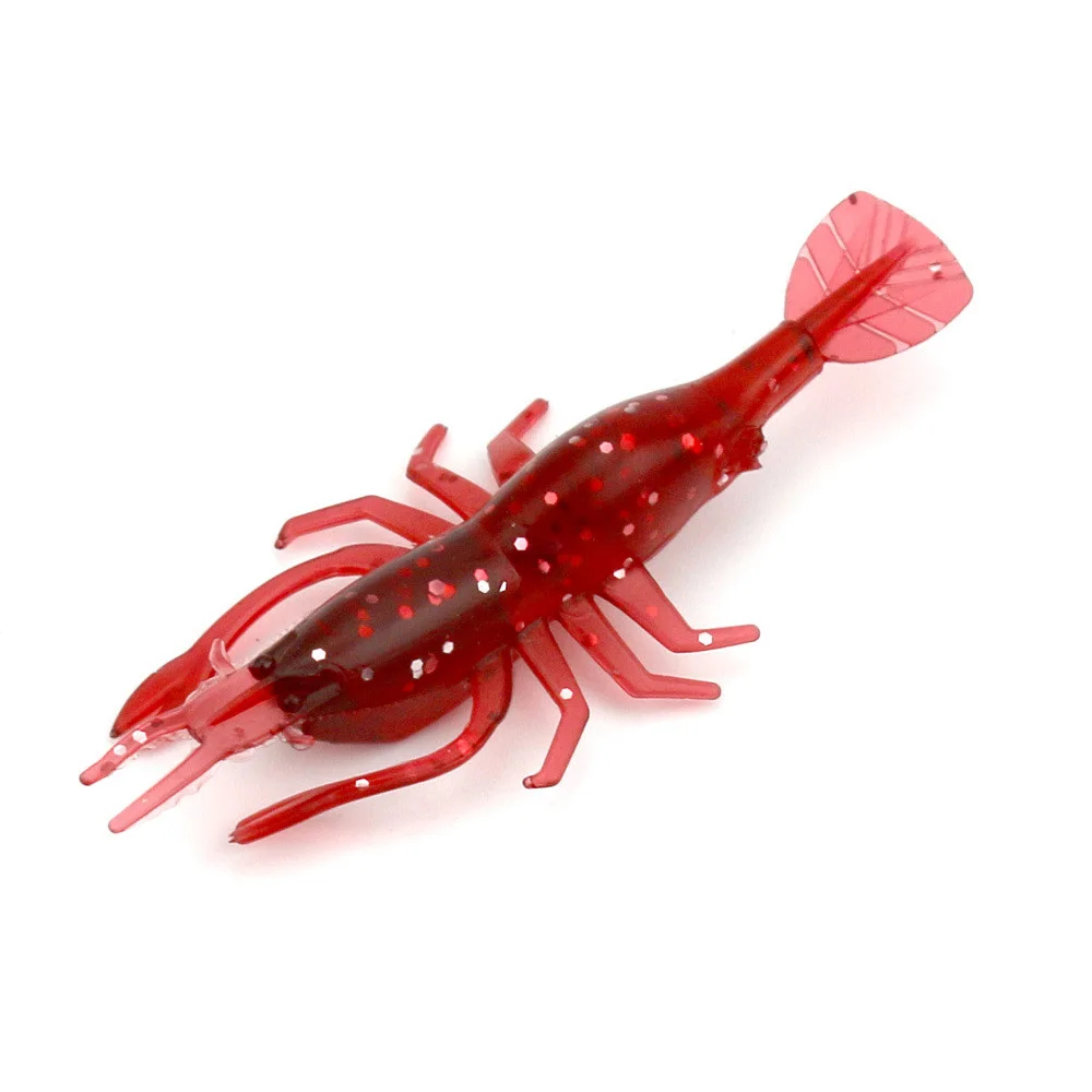 8Pcs Lure small shrimp type soft bait Fishing Lures Soft Plastic Bait Prawn Shrimp 8CM/3.6G | Спорт и развлечения