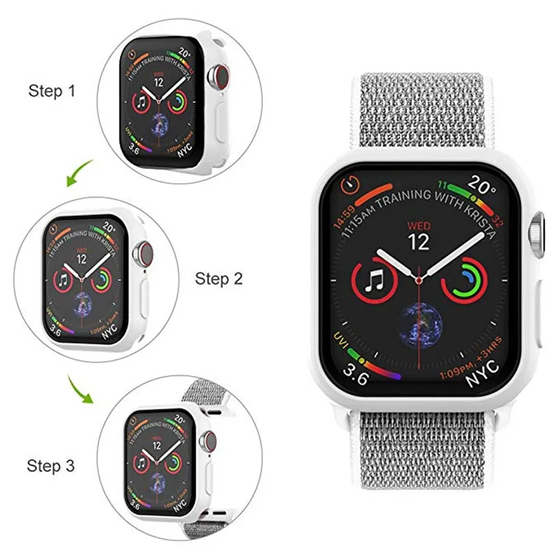 Нейлоновый спортивный ремешок для Apple Watch 4/5 ремешок 40 мм 44 мм с защитным чехлом браслет для iWatch Apple Watch 42 мм 38 мм