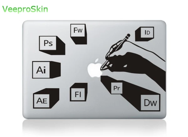 Наклейка для ноутбука Macbook Decal Pro Air retina 1" 13" 1" 11,6 12,5 13,3 15,4 дюймов - Цвет: MB black-Part E (10)