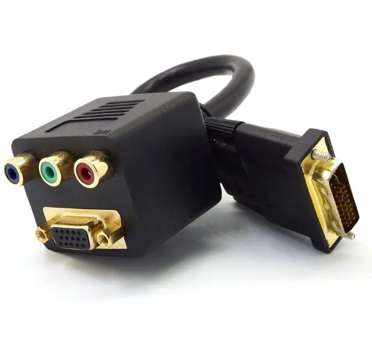 30 см DVI I в VGA + RCA 24 5 папа 3 * RGB AV Соединение женский сплиттер конвертер Кабель| |