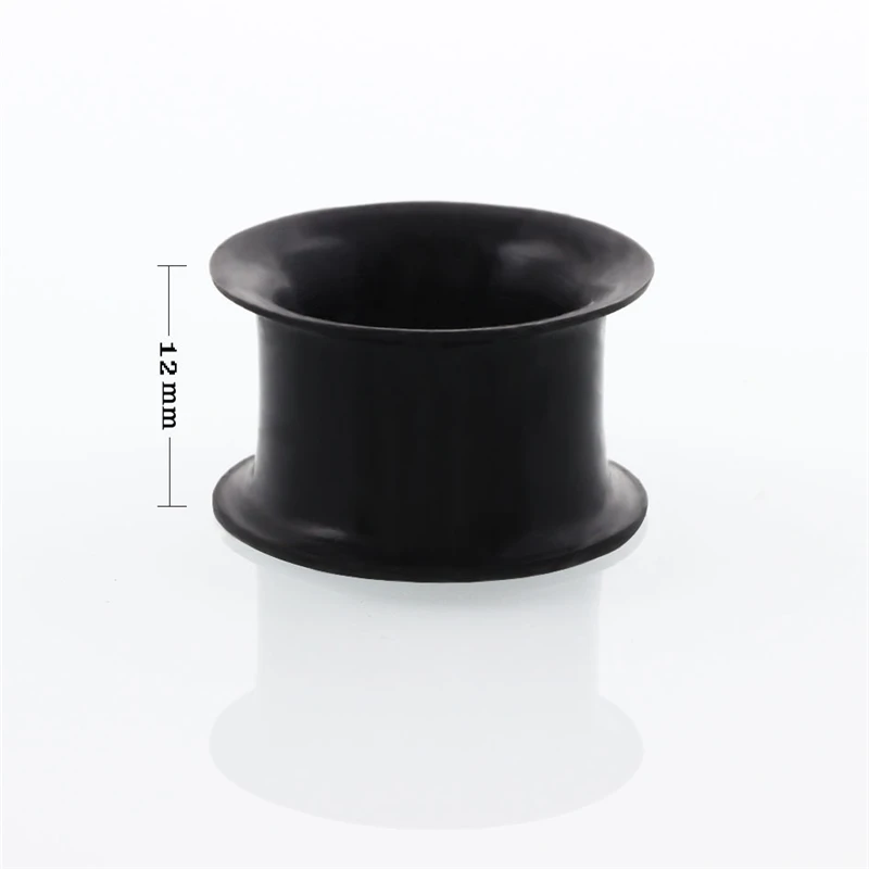 Пара силиконовых тоннелей для пирсинга тонкие двойные расклешенные беруши и туннели черные ушные сережки