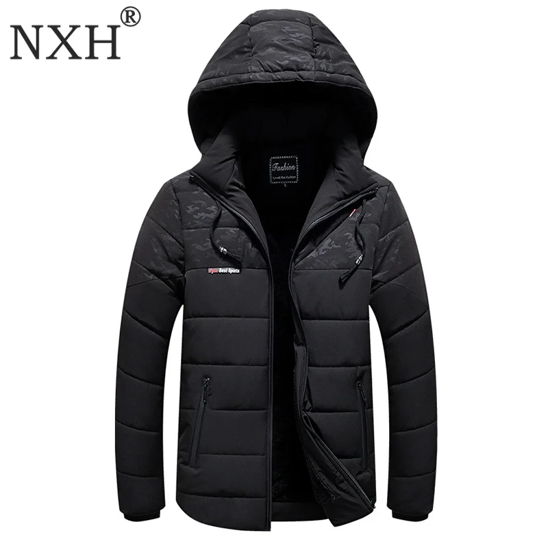 Зимнее пальто размера плюс 6XL 7XL 8XL мужское плотное теплая парка с капюшоном
