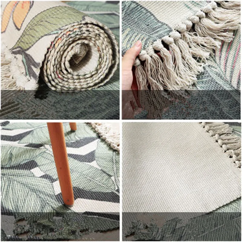 구매 웨딩 장식 수축 북유럽 세공 브레이드 술 순수한 면화 그라운드 매트, 가정용 침실 미끄러운 매트 방지