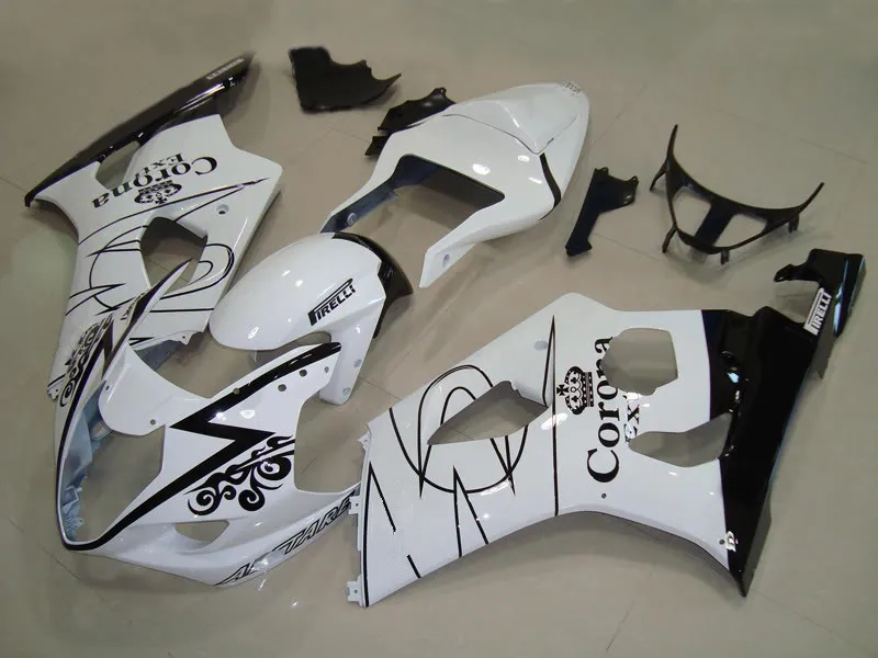 Набор обтекателей литья под давлением для GSXR1000 K3 03 04 GSXR 1000 2003 2004 ABS белый черный