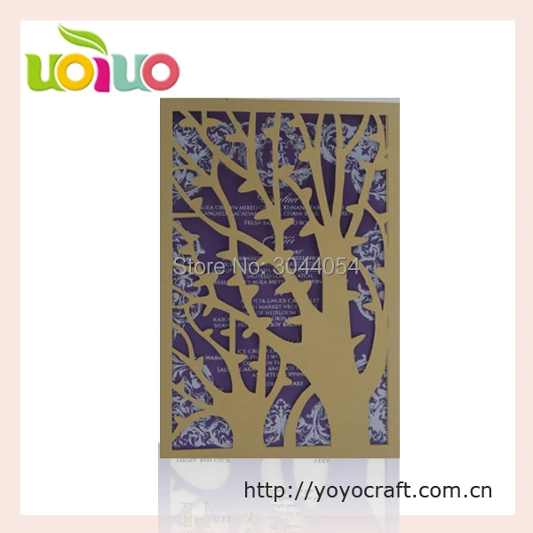 printable tree wedding invitation card hot for usa custom Eco-friendly reclaimed material handmade best wish wedding cards
