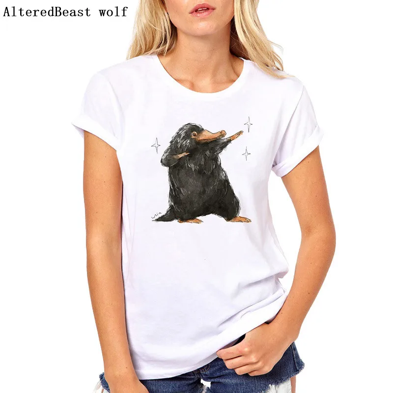 Новое поступление с фантастическими животными Niffler футболка женская с круглым вырезом на лето верхняя одежда женская tumblr футболка с животным принтом Футболка