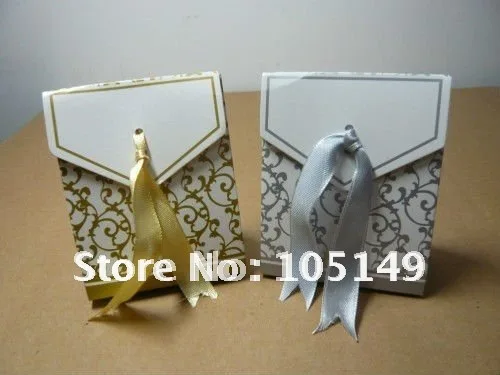 (100 шт./лот) Свадебные сувениры из золотой ленты коробка для украшения свадебного