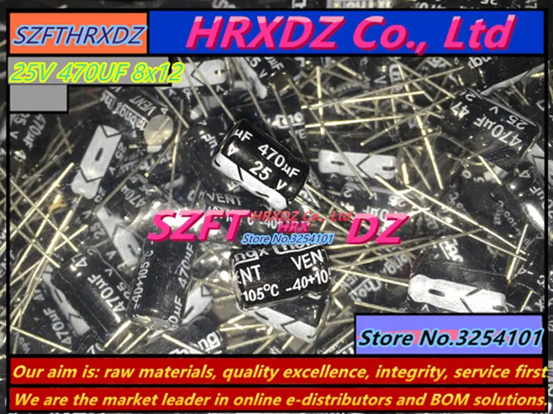 

SZFTHRXDZ 80PCS 25V 470UF 8X12 high frequency low resistance electrolytic capacitor 470UF 25V 8*12