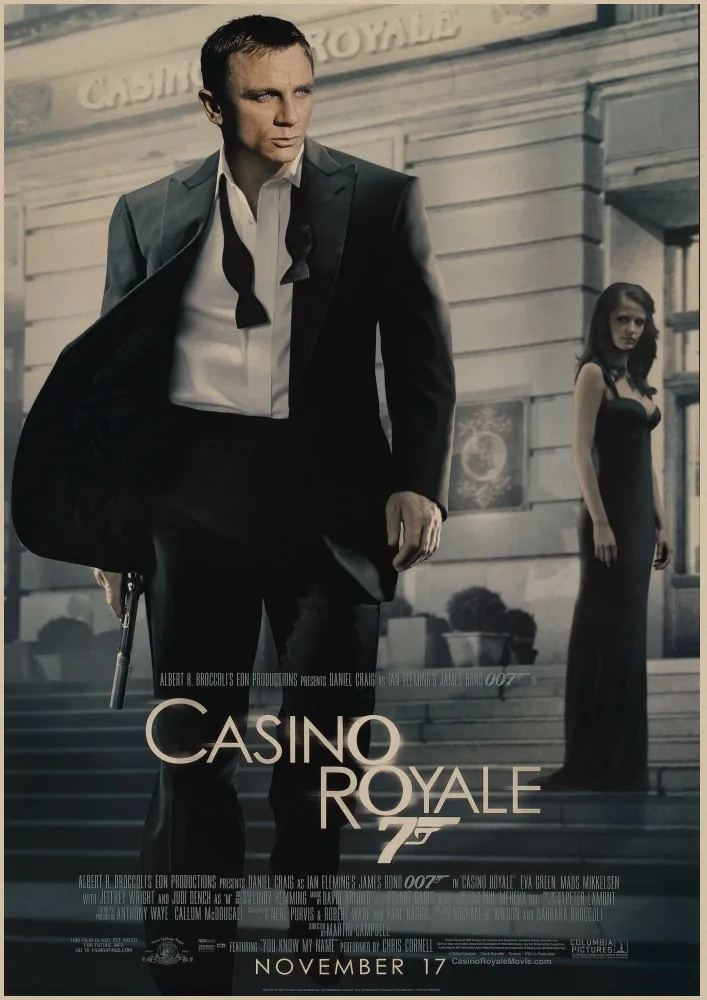 Украшение в стиле ретро постер фильма &lt007 казино Royal&gt Наклейка на стену для