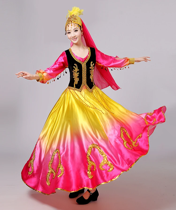 

Chinese Folk Dance performance clothing Professional women's minority swing skirt stage National Minority Stage Dance Dress