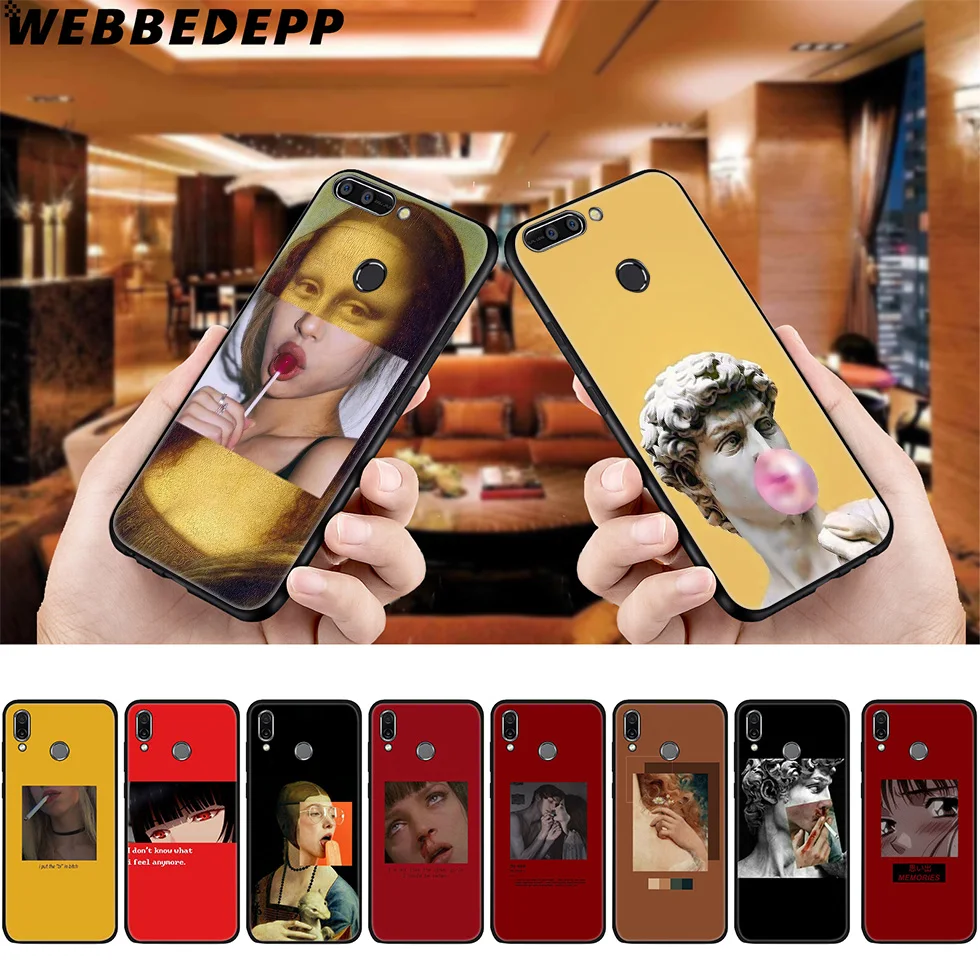 Мягкий чехол Mona Lisa Art David Lines для Huawei P8 P9 P10 P20 P30 Lite Pro P Smart Z Plus 2019 Y6 Prime 2018 2017 Mini on.