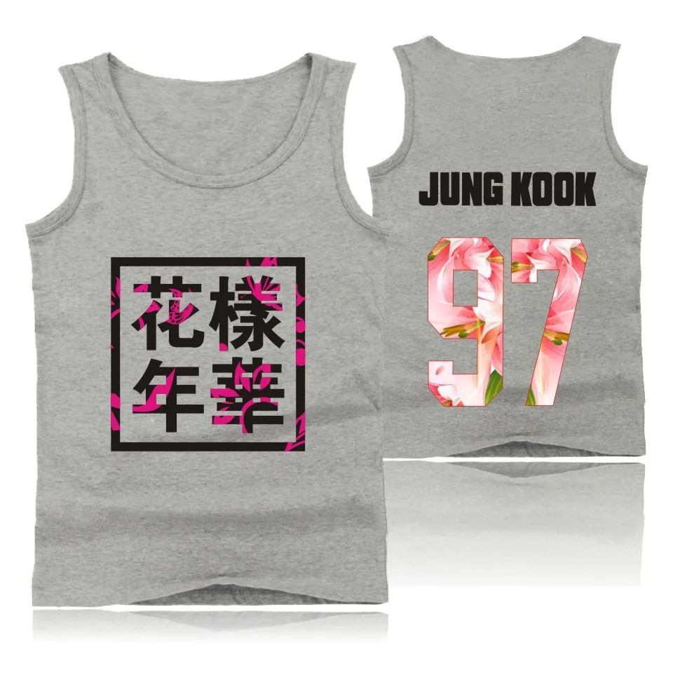 Kpop майка мужская женская рубашка без рукавов Фитнес Бодибилдинг топы k-pop jin suga в
