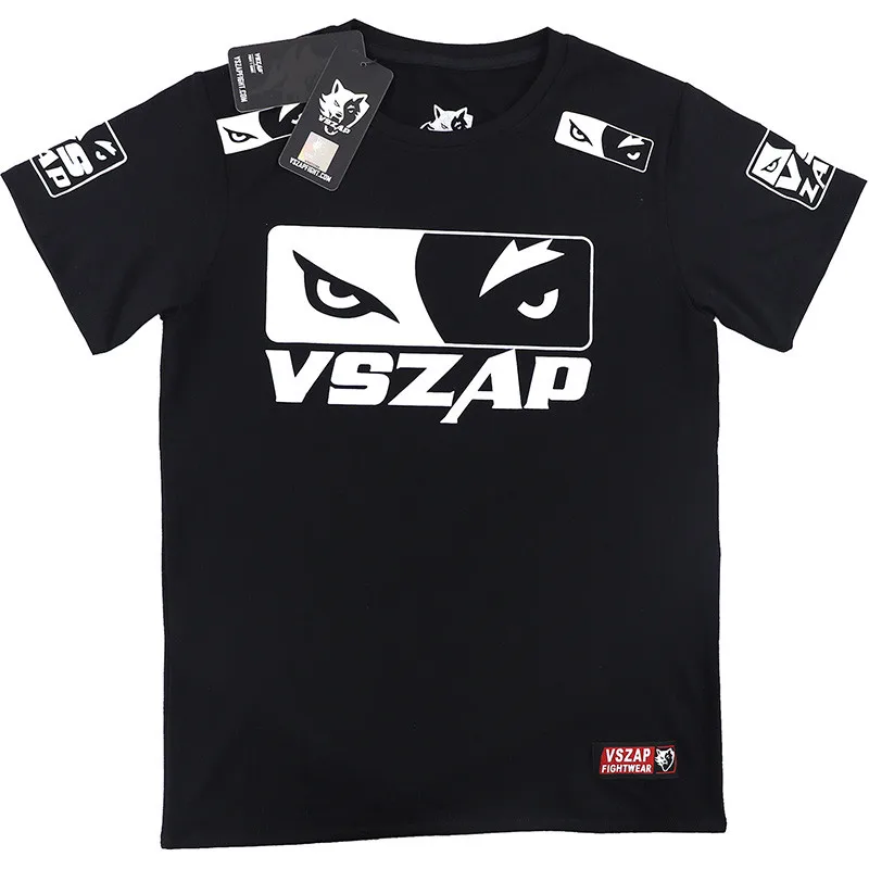 

VSZAP Boxing Jersey Fight MMA T-Shirt Gym Shirts Boxing Fitness Sport Muay Thai Cotton Breathable T Shirt Men Kick boxing