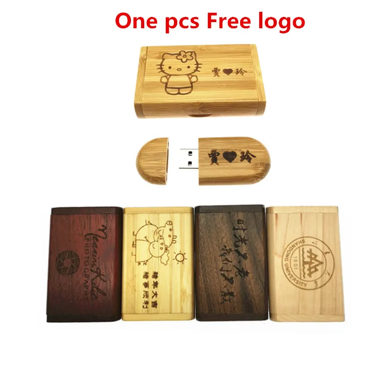 High Speed USB 3.0 (One PCS FREE LOGO) wooden usb + box Flash Drive pendrive 8gb 16gb 32gb 64gb photography wedding gift | Компьютеры и