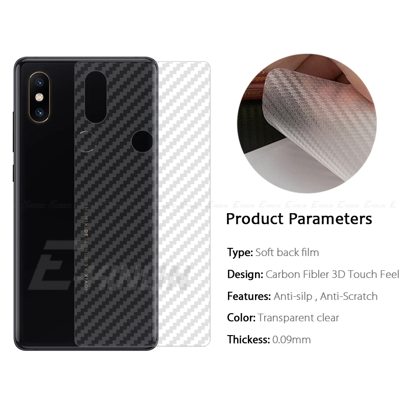 3D задняя крышка из углеродного волокна защитная пленка для Xiaomi Mi 8 Pro A3 A2 Lite Mix Max 3 2