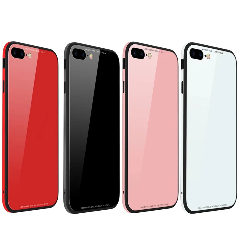 For iPhone 7 Protective 9H tempered glass Case+Hybrid TPU+Aluminum Shock Resistant Case Cover for X/iPhone 4/5/6/7/8 Plus |