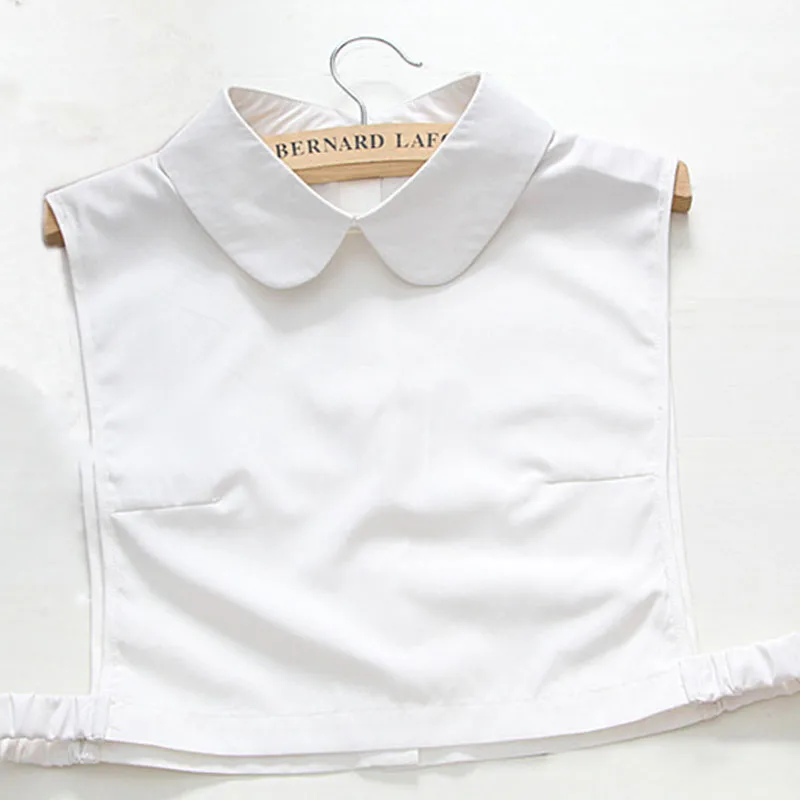 Модный женский воротник рубашки круглый сзади планка белый хлопок |