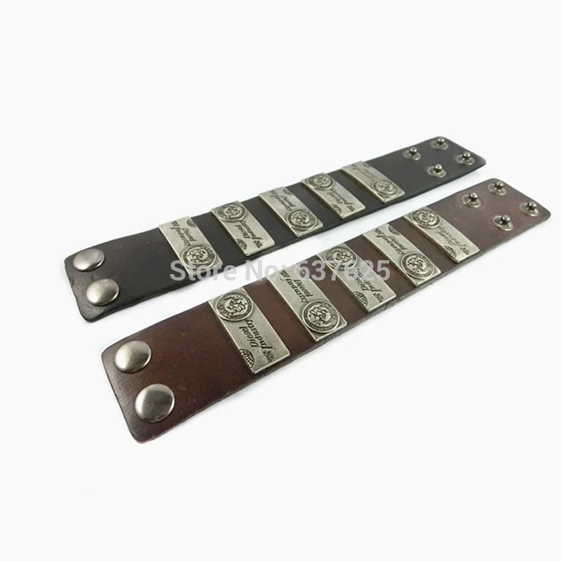 Браслет мужчины ретро панк человеческая голова заклепок регулируемым кожа