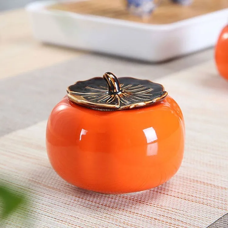 Tea box Креативный чайный набор хурма, красивый керамический китайский чайный сервиз Кунг-фу, китайская Питьевая утварь чайник с милым декором, высококачественный подарок - Цвет: Tea box
