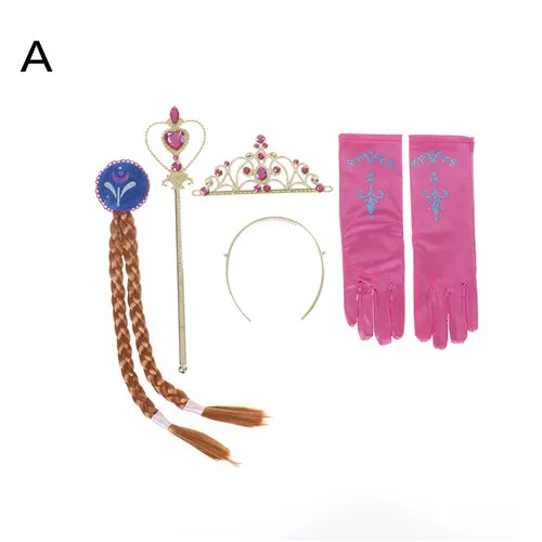 4 шт./компл. 5 стилей Эльза Анна Косплей Корона палочка тесьма перчатки + стразы для