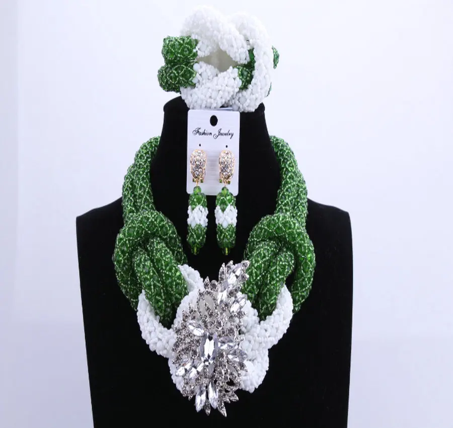 Gorgeous Christmas Costume African Beads Jewelry Set Nigerian Wedding Crystal Necklace Party Bride Jewellery Gift | Украшения и