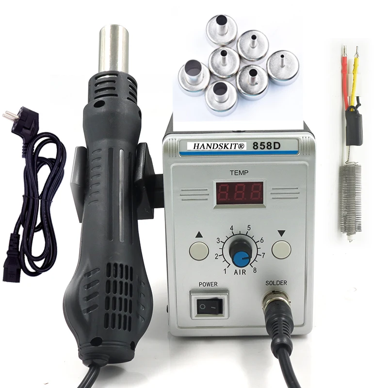 220 В в 858d digitalHot Air Gun паяльная станция Сварка паяльник для IC SMD с нагревательным