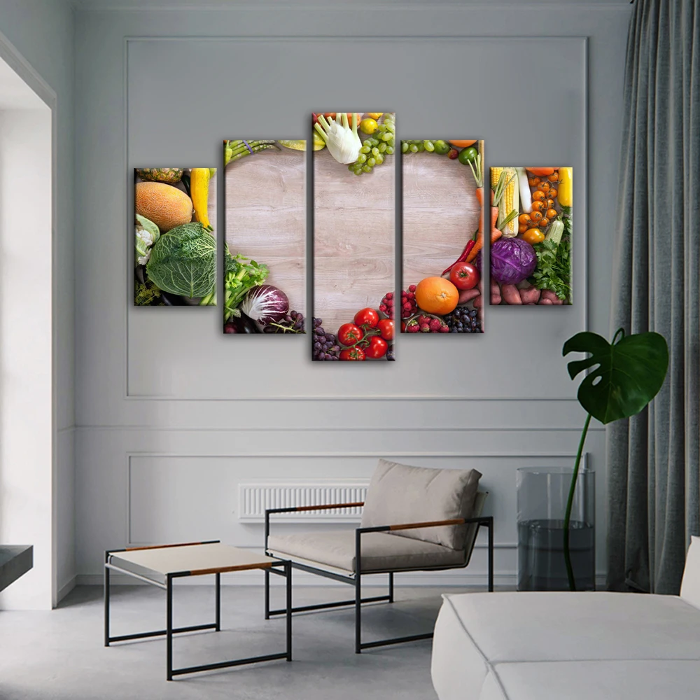 5 панелей реалистичные модульные фотографии для кухни комнаты настенные плакаты
