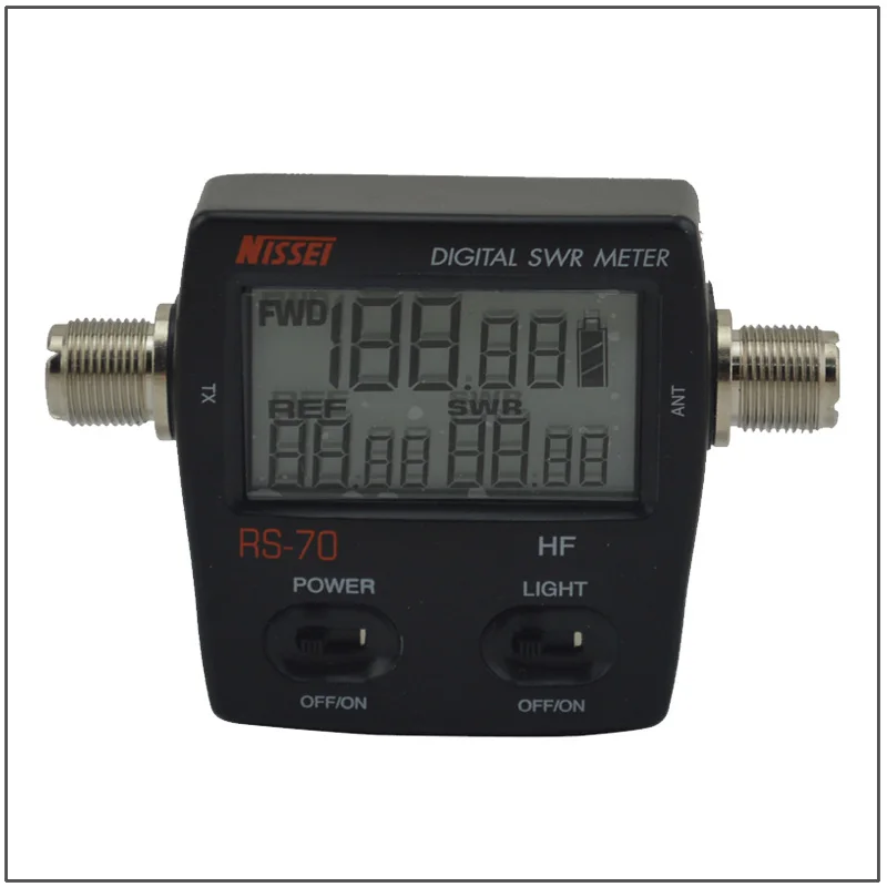 NISSEI RS 70 RS70 цифровой SWR/Измеритель Мощности HF 1 6 60 МГц 200 Вт м разъем SWR измеритель