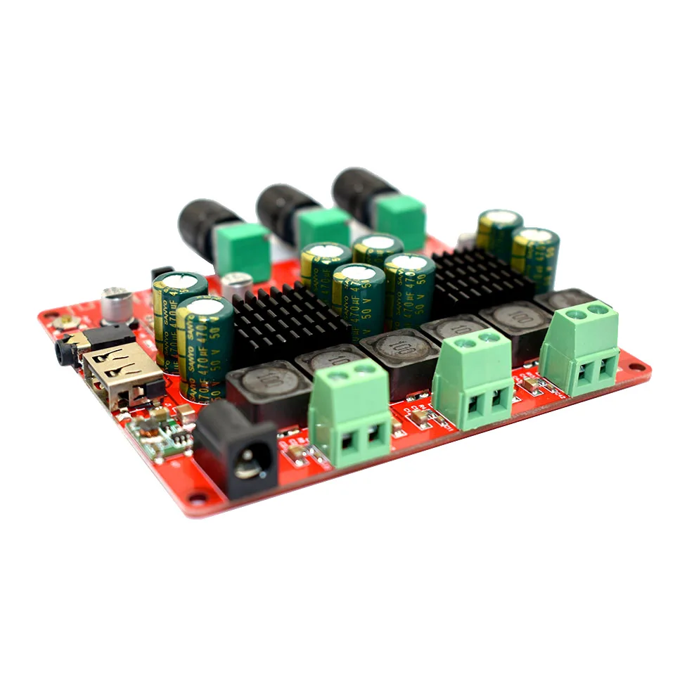 TPA3116 2,1 2x50 Вт+ 100 4,2 Bluetooth цифровой сабвуфер усилители FM USB HiFi усилитель мощности аудио Плата+ пульт дистанционного управления T0694