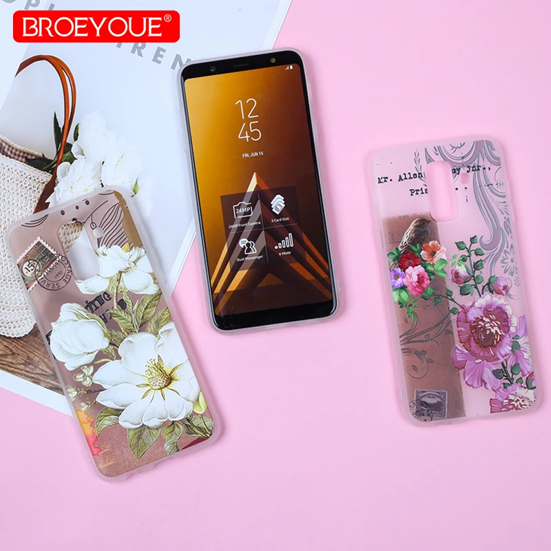 BROEYOUE чехол для samsung Galaxy A6 плюс 2018 крышка S10 A3 A5 A7 J3 J4 J6 J7 2017 цветочный САППУ |