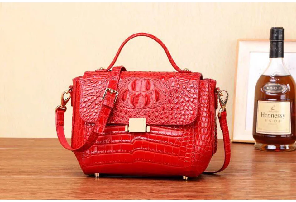 SUWERER New top cowhide women genuine leather bag Embossed crocodile pattern Fashion schoudertas dames luxury leather bag