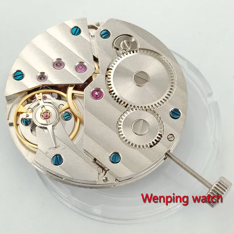 Механические часы Parnis movement 17 Jewels Asia 6497 с ручным заводом, подходят для мужских наручных часов P29