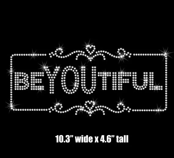 

2pc/lo BeYOUtiful iron on rhinestone applique patch iron on design rhinestone applique patch hot fix motif dress strass iron